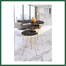 Bezos Zigon Sehpa Gold Bendir Tel Bzs01 Altın