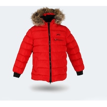 Slazenger CALISTO NEW Çocuk Kapüşonlu Şişme Kırmızı Mont & Kaban