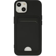 Apple iPhone Uyumlu  14 Plus Kılıf Kelvin Kartvizitli Silikon -  Siyah