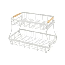 Suntek 2 Katlı Meyve Sepeti Yerden Tasarruf Sağlayan Büyük Beyaz