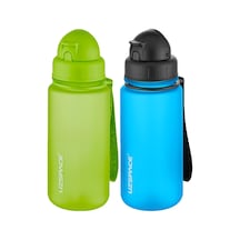Uzspace 2'li Pipetli Tritan Matara Seti 400 Ml Fiftyfifty -3024seta Yeşil-Turkuaz