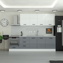 265 Cm Mutfak Dolabı Mdf Kapak Tezgah Dahil Yrkn265 98 Gri 265 Cm Mutfak Dolabı Mdf Kapak Tezgah Dahil Yrkn265 98 Gri