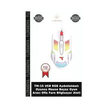 Tm-15 Usb Rgb Aydınlatmalı Oyuncu Mouse Beyaz Oyun Aracı Ofis Fare Bilgisayar Aleti