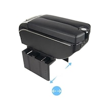 Hyunai İ30 Mk1 Uyumlu Kol Dayama Kolçak Usb'li Bardaklıklı Çift Açılır Siyah Deri 1.sınıf Kaliteli