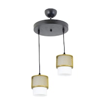 Ikili Beyaz Cam Kafes Model Modern Sarkıt Avize