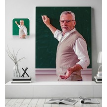 Kişiye Özel Erkek Öğretmen Yağlıboya Tasarımlı Kanvas Tablo 50X70