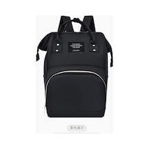 Maiyame Siyah Anne Çanta Çift Askılı Çok Fonksiyonlu Büyük Kapasiteli Toxik Olmayan Dayanıklı Bebek Bakıma Uygun Logo Baskılı Çanta Siyah