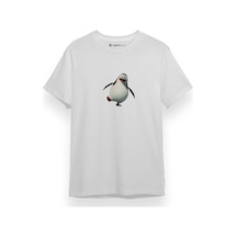 Penguen Beyaz Kısa Kol Erkek Tshirt 001