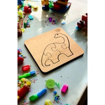 Plywood Ahşap Boyanabilir Çocuklar Puzzle 4mm Dinazor Boya Setli