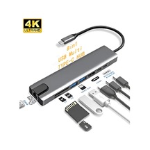 Usb C Hub 8 In 1 Tip C 3.1 Ila 4k Hdmı Adaptörü İle Rj45 Sd/tf Ka