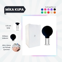 Silikon Vakumlu Mika Yüz Masaj Kupası No:2 Siyah Çok Renkli