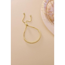 925 Ayar Gümüş Gold Kaplama Ayarlanabilir Asansörlü Su Yolu 4 Mm Zirkon Taşlı Bileklik