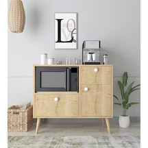 Floradesign Fresh Kahve Köşesi / Çok Amaçlı Dolap / Airfryer Dolabı / Mutfak Organizeri Meşe