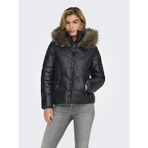 Only 15322003 Onlfever Short Puffer Black Kadın Mont Siyah