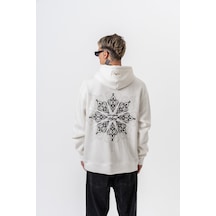 Respire Erkek Itsbyzey Nakışlı Kapüşonlu Oversize Hoodie Ekru