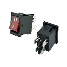 Ic-119 Mini Kırmızı Işıklı 220V Anahtar On-Off 4P 4 Bacaklı Kcd1 5 Adet
