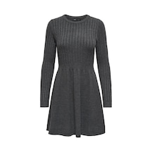 Only Strickkleid Onlfia Kleid Dark Grey Melange