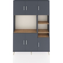 Arges Dolap 10 Raflı 6 Kapaklı 132x30x195 Antrasit-antrasit/çam Antrasit