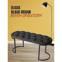 Elısse Antrasit Model- Oval Metal Ayak 100 Cm Bench&koltuk&puf-yatak Odası Önü&ucu Puff&oturak