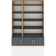 Arges Dolap 10 Raflı 3 Kapaklı 132x30x195 Çam-antrasit/antrasit Çam