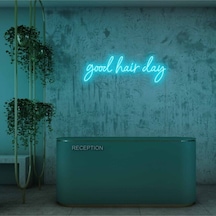 Good Hair Day Yazılı Neon Tabela Turkuaz