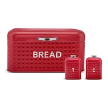 Karaca Elmas Karbon Çelik Ekmek Kutusu Saklama Kabı Hediyeli Kırmızı