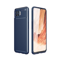 Oppo A73 Kılıf Auto Focus Karbon Kapak Lacivert