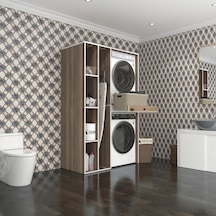 Kenzlife Çamaşır-Kurutma Makinesi Dolabı Gutas Sol Crd 187 120 60 Çekmeceli Banyo Çok Renkli