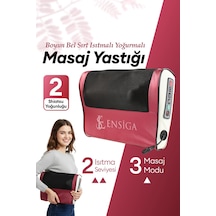 Elektrikli Masaj Yastığı Isıtmalı Yoğurmalı Kademeli Boyun Bel Sırt Araç Çakmaklıklı Adaptörlü Kırmızı