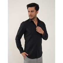 Dufy Siyah Erkek Slim Fit Düz Klasik Yaka Uzun Kol Gömlek - 92868 Siyah Dufy Siyah Erkek Slim Fit Düz Klasik Yaka Uzun Kol Gömlek - 92868 Siyah