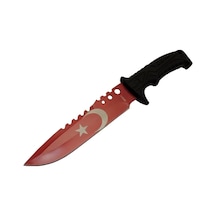 Bora Ayyıldız Mf011 Rd Kırmızı Av Bıçağı 31cm - Testere Detaylı Bıçak, Kılıflı, Plastik Sap Çok Renkli