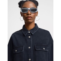 Comfort Fit Kadın Gömlek U.kol Denim