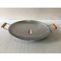 Kavurma Sacı - No:4 - 40 CM Orta Boy - Krom Çelik - Ahşap Kulplu