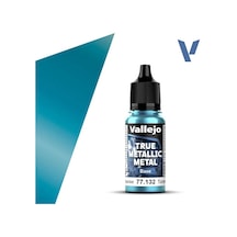 Vallejo 77132, 18 Ml. Hydra Turquoise Base True Metallic Metal Maket Boyası Standart