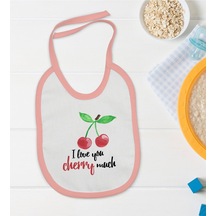 Bk Kids Cherry Tasarımlı Pembe Bebek Mama Önlüğü Pembe