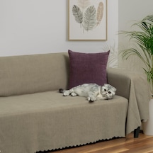 Latuda Home Mikrofiber Şönil Fitilli Minimalist Koltuk Örtüsü -175x300 Cm Large, Çift Taraflı, Kaymaz, Terletmez, Çok Renkli