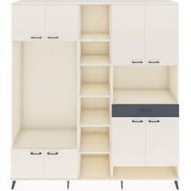 Hyperion Dolap 12 Raflı Tek Çekmeceli 8 Kapaklı 220x44x243 Aytaşı-aytaşı/antrasit Çok Renkli