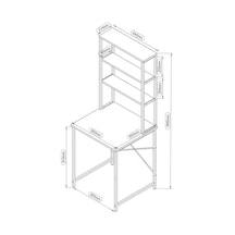 Çamaşır Makinası Dolabı Çamaşır Makinası Üstü 3 Raflı Düzenleyici Metal Banyo Dolabı Antrasit Antrasit