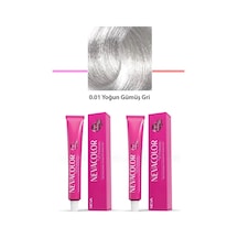 Hubrendy Tedarik 2 Li Set Premium 0.01 Yoğun Gümüş Gri - Kalıcı Krem Saç Boyası 2 X 50 G Tüp