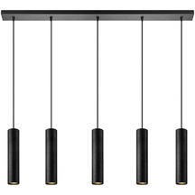 Mylights Masa Üstü Ada Üstü 120 Cm Metal Modern Led Avize Os-ram Led Ampul 3000k Siyah