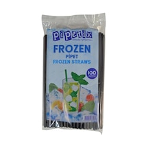 Pipetix Frozen Pipet 100 Adet Siyah - Kafe Ve Partiler İçin Şık Kullan At Pipet 2'li Ekonomik P Tarı 2 L