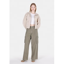 Colin's Colins Regular Fit Orta Bel Geniş Paça Kadın Yeşil Pantolon Cl1072481 Q1.v1 Kha Haki