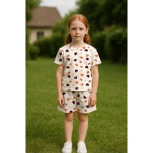 Kız Çocuk Renkli Kalpler %100 Pamuklu Pijama Takımı 3-4 Yaş 8-9 Yaş Beyaz Kız Çocuk Renkli Kalpler %100 Pamuklu Pijama Takımı 3-4 Yaş 8-9 Yaş Beyaz