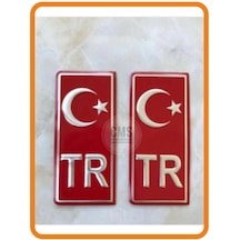 Tr Plaka Krom Sticker 2'li - Türkiye Plaka Krom Stıcker - Türkiye Plakalık Krom