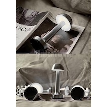 Lizbon 3 Işık Renkli Şarjlı Dim Edilebilir Masa Lambası Silver .