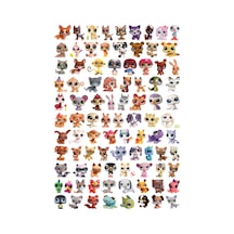 91 Adet Sevimli Hayvanlar Sticker Seti - Etiket Seti Scrapbook Bullet Journal Çok Renkli
