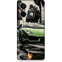 Xiaomi Redmi Note 13 Pro 5g Uyumlu Yeşil Spor Araba Desenli Silikon Kılıf