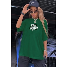Unisex Usual Suspect Baskılı T-shirt Yeşil
