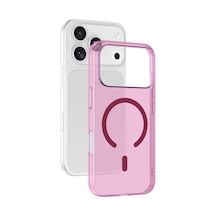 İphone 17 Pro Max Kılıf Sararmaz Ultra İnce Sert Mika Magsafe Kamera Yükseltili Grlpro Bordo