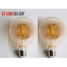 Cata 2 Adet Ct 4286 6w E27 Rustik Led Glop G95 Ampul Amber